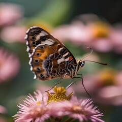 Obraz premium A macro shot of a butterfly resting on a flower5