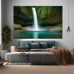A majestic waterfall plunging into a crystal clear pool5