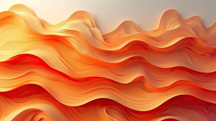 Obraz premium Orange wavy abstract shapes with smooth lines.