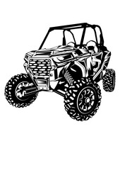 ATV | Four-Wheeler | Mud Rider | Off Road Vehicle | Extreme Sports | Dirty 4 Wheels | ATV Quad | Sports Rider | Original Illustration | Vector and Clipart | Cutfile and Stencil