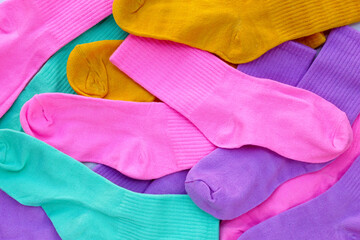 Colorful socks for background.