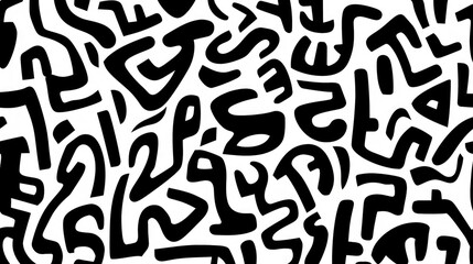 Repeat pattern of abstract line-based glyphs evokes an enigmatic, undecipherable script, Ai Generated.