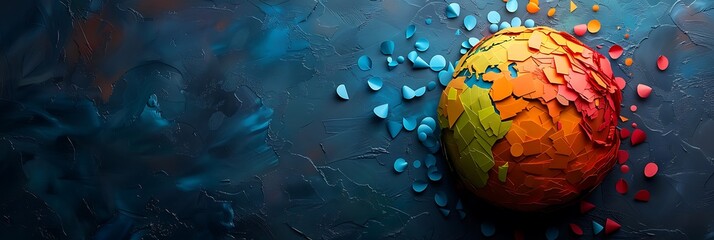 Colorful paper shapes representing different cultures coming together to form a globe.