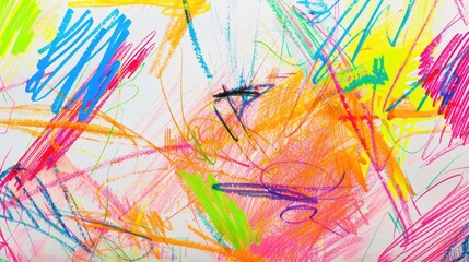 Colorful abstract scribble created by felt-tip pen and marker lines. Ai Generated