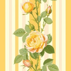 Vector seamless pattern of flowers, rose, yellow rose