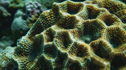 Discover the intricate texture of coral up close, revealing its natural beauty, Ai Generated.