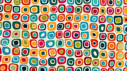 Vibrant pattern of randomly arranged rounded squares, Ai Generated.