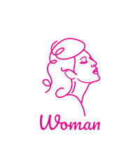 Woman face logo icon design illustration