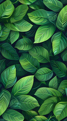 Fototapeta premium Spring background, green tree leaves on blurred background,vector image.