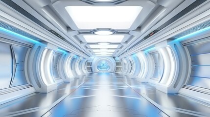 Step into a futuristic space station or spaceship with a sci-fi-style corridor or room, Ai Generated