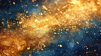 Obraz premium Abstract art gold and blue oil painting