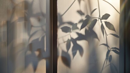 Distorted Shadow Art on Frosted Glass Panel Photo