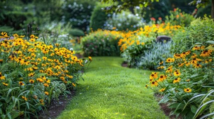 Golden Daisies in a Garden