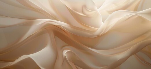 Obraz premium A soft beige background with subtle lighting, featuring an abstract design of flowing lines and curves in the center