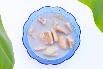 Banana in coconut milk. Thai dessert