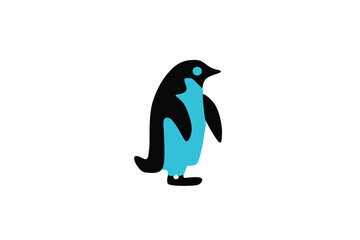 Tatto design: isolated cute Penguin on a white background