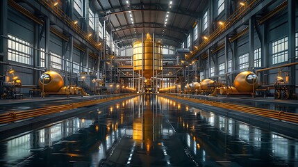 Wind turbines generating clean energy for a manufacturing plant