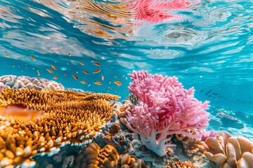 vibrant coral reef teems with life exotic underwater seascape in vivid colors wildlife landscape photography