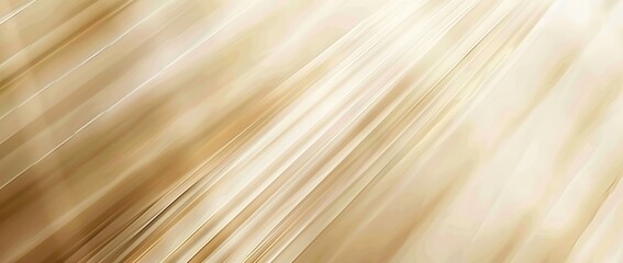 Abstract background of a light cream beige color with soft rays and stripes of different shades of gold, creating an elegant and minimalistic atmosphere