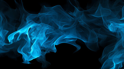 Fototapeta premium Blue smoke on black background