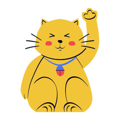 Maneki Neko handdrawn icon