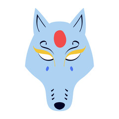 Kitsune fox Mask handdrawn icon