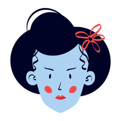 Geisha handdrawn icon