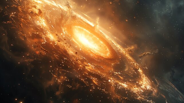 Capture a mesmerizing frontal view of redshift phenomenon through photorealistic digital rendering techniques, showcasing intricate details of cosmic motion