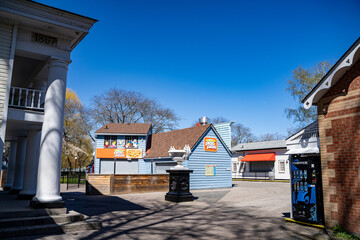 Naklejka premium Centre Ville on Centre Island. The Centreville Amusement Park is a children's amusement park located on Centre Island, part of the Toronto Islands. Toronto, Canada - April 30, 2024.