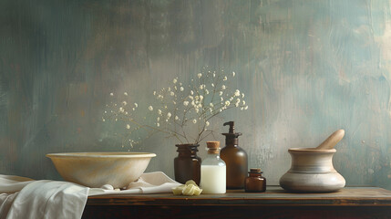 Obraz premium Daisy Flowers Painting Of Vases ,generative ai