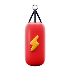 boxing hanging bag gym fitness sport equipment 3d icon illustration render design