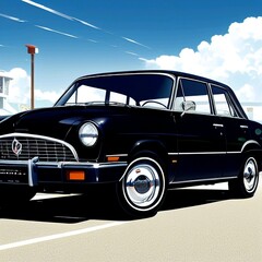 black and white cars