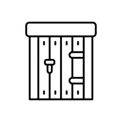 Medieval door outline icons, minimalist vector illustration ,simple transparent graphic element .Isolated on white background