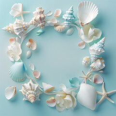 Cute Summer Greeting Card Seashells 