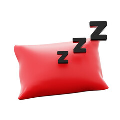 cozy fluffy pillow with sleeping symbol for recovery rest after workout training fitness gym 3d icon illustration render design