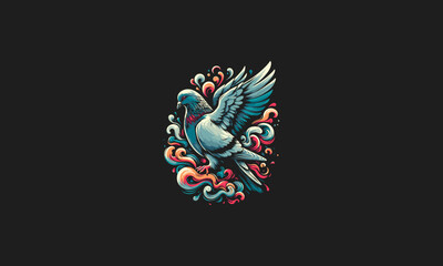 pigeon flying vector illustration artwork design