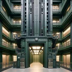 Obraz premium modern building architecture, building, glass, window, house, old,Ai generated 