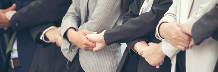 Banner Lawyer teamwork partnership Businessman handshake together. Panorama Two Men Trust honesty...