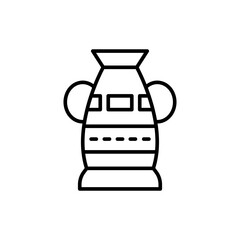 Ancient jar outline icons, minimalist vector illustration ,simple transparent graphic element .Isolated on white background