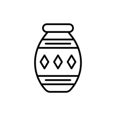 Ancient jar outline icons, minimalist vector illustration ,simple transparent graphic element .Isolated on white background