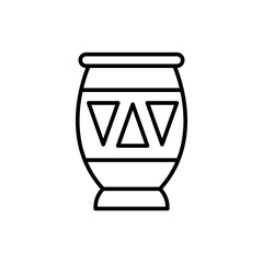 Ancient jar outline icons, minimalist vector illustration ,simple transparent graphic element .Isolated on white background