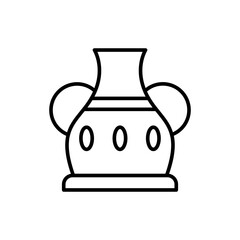 Ancient jar outline icons, minimalist vector illustration ,simple transparent graphic element .Isolated on white background