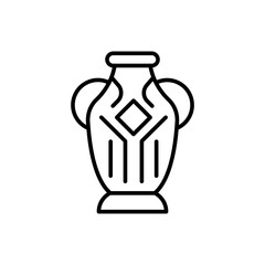 Ancient jar outline icons, minimalist vector illustration ,simple transparent graphic element .Isolated on white background