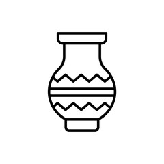 Ancient jar outline icons, minimalist vector illustration ,simple transparent graphic element .Isolated on white background