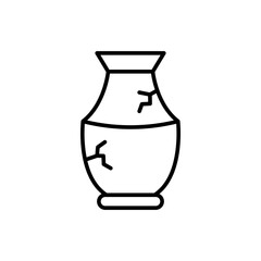 Ancient jar outline icons, minimalist vector illustration ,simple transparent graphic element .Isolated on white background