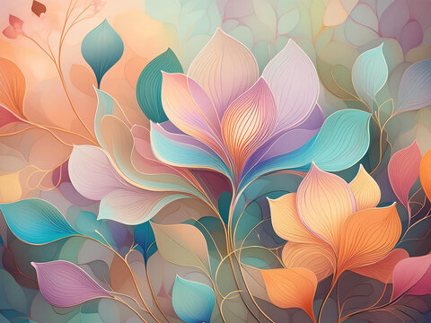 Beautiful colorful muted flowers background