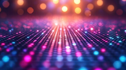 colorful dance floor disco in perspective