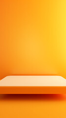Obraz premium Simple orange background with empty podium for product display