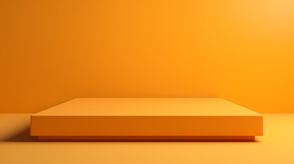 Simple orange background with empty podium for product display