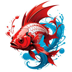 illustration of a red fish